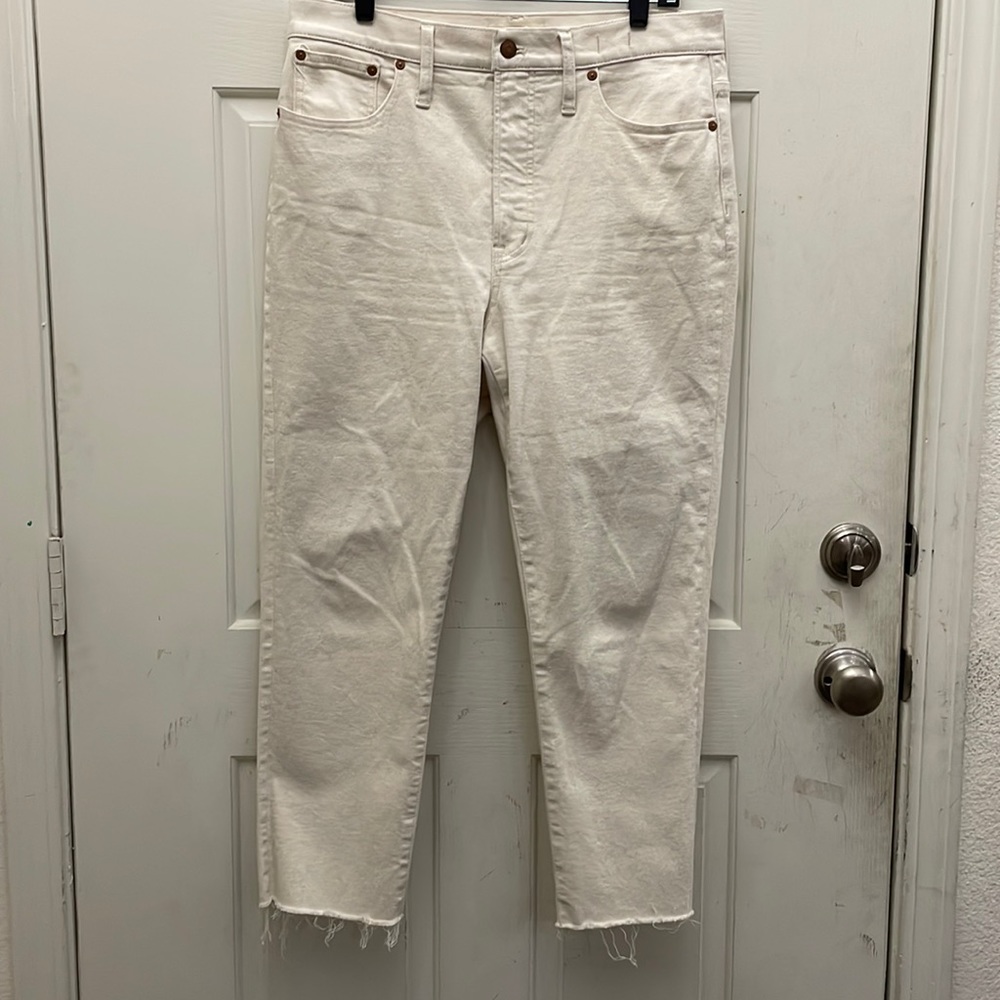 Madewell The Perfect Vintage Jean Raw Cream Ankle Length Sz 31